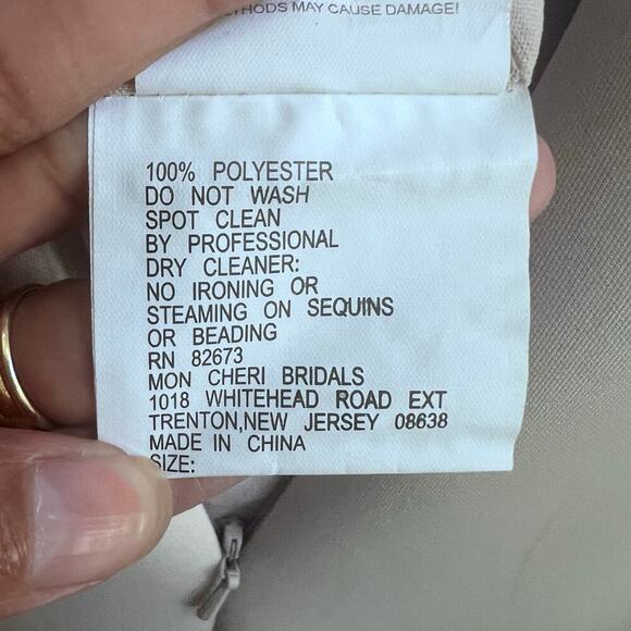 Tony Bowls Paris Cream Strapless Bodycon Mermaid Ball Gown Prom Dress Women's 2 - Picture 8 of 14